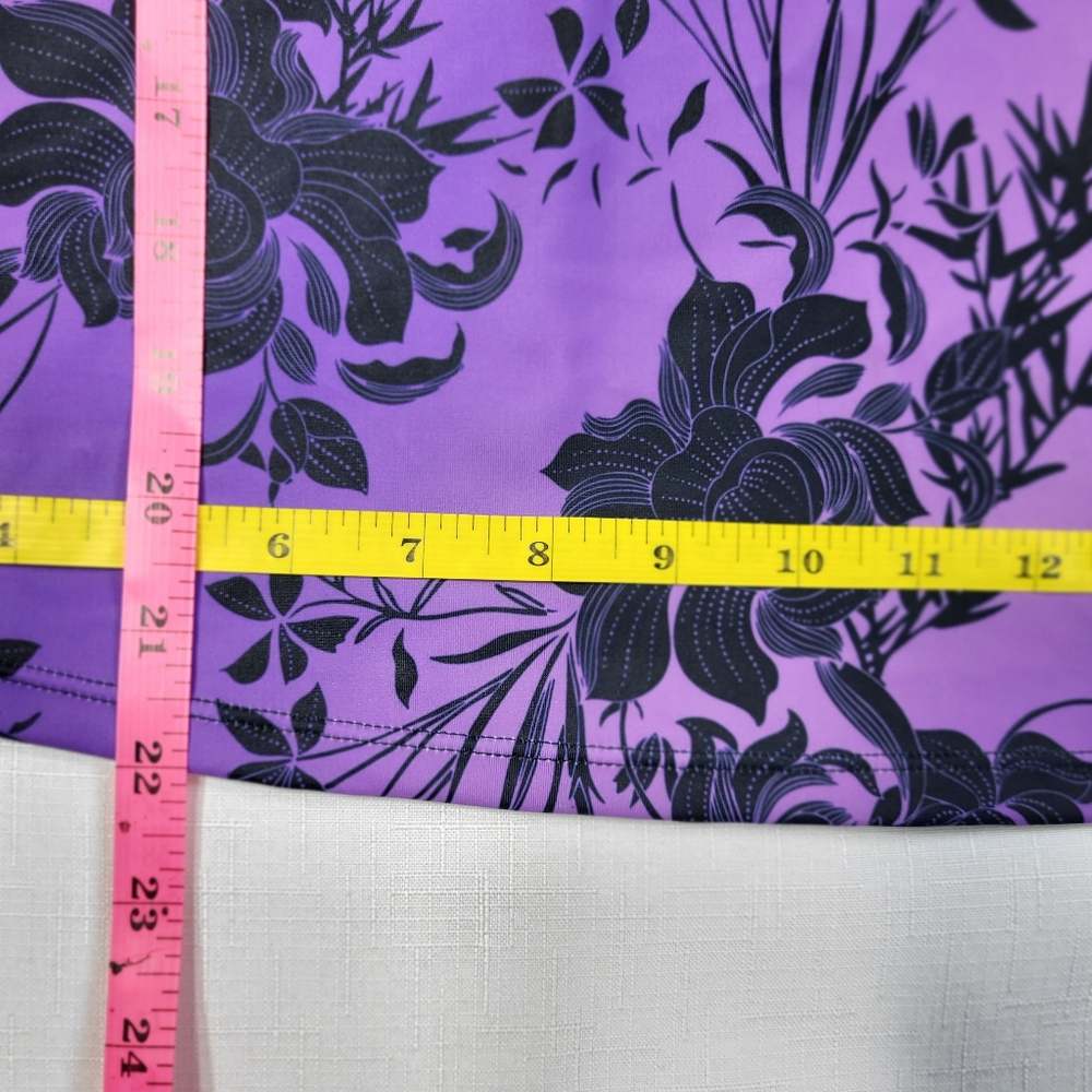 Swimsuits For All Aquabelle Tankini TOP Womens Size 20 Purple Black Floral NWT - Picture 8 of 14